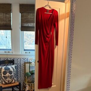 Elegant Red Ralph Lauren Long Sleeve Dress